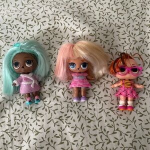 Bundle of 3 L.O.L Surprise Dolls with Hair